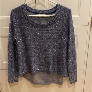 CONTEMPORAINE by Simons Women's Blue Sweater with silver sparkles Size Medium
